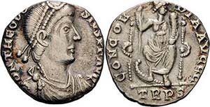 Kaiserzeit Theodosius I. 379-395 Siliqua ... 