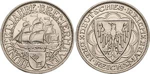 Gedenkausgaben  3 Reichsmark 1927 A ... 