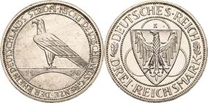 Gedenkausgaben  3 Reichsmark 1930 E ... 