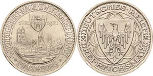 Gedenkausgaben  3 Reichsmark 1931 A ... 
