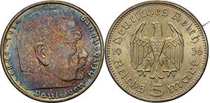 Gedenkausgaben  5 Reichsmark 1936 A ... 