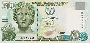 AuslandZypern 1 Pound 1.3.1994, 5 und 10 ... 