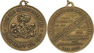 Buchdruck Bronzemedaille 1892 (unsigniert) ... 