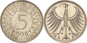 Kursmünzen 5 DM 1958 J ... 