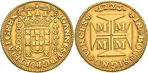 BrasilienJoao V. 1706-1750 20 000 Reis 1725, ... 