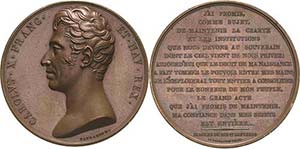 FrankreichKarl X. 1824-1830 Bronzemedaille ... 