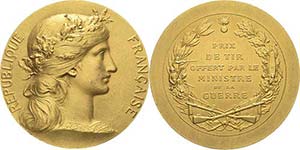 Frankreich-Medaillen und Marken Vergoldete ... 