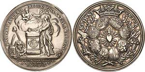 Aachen Silbermedaille 1748 (unsigniert, ... 