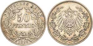 Kleinmünzen 50 Pfennig 1896 A  Jaeger 15 ... 