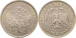 Gedenkausgaben 5 Reichsmark 1927 A Eichbaum  ... 