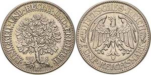 Gedenkausgaben 5 Reichsmark 1928 E Eichbaum  ... 