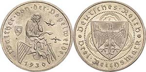 Gedenkausgaben 3 Reichsmark 1930 J ... 