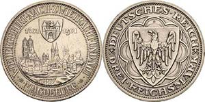 Gedenkausgaben 3 Reichsmark 1931 A Magdeburg ... 