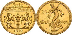 Ausgaben des Freistaates 25 Gulden 1930 (A)  ... 
