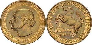Westfalen 5 Millionen Mark 1923. Freiherr ... 