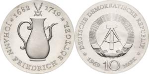 Gedenkmünzen  10 Mark 1969. Böttger  ... 