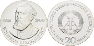 Gedenkmünzen  20 Mark 1976. Liebknecht  ... 