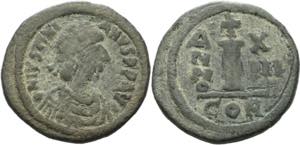  Justinianus I. 527-565 10 Nummi 550/551, ... 