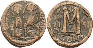  Justinus II. 565-578 40 Nummi 571/572, ... 