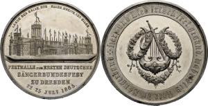 Dresden  Zinnmedaille 1865 (unsigniert) 1. ... 