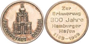 Dresden  Silbermedaille 1989 (unsigniert) ... 