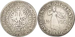 Aachen  Ratszeichen zu 8 Mark 1708.  Adler ... 