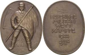 Bayern-Medaillen  Bronzegussplakette 1922 ... 