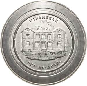 Erlangen  Einseitige Zinnmedaille 1844 (F.W. ... 
