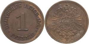 Kleinmünzen  1 Pfennig 1873 A  Jaeger 1 ... 