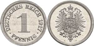 Kleinmünzen  1 Pfennig 1917 A  Jaeger 300 ... 