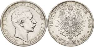 Preußen Wilhelm II. 1888-1918 2 Mark 1888 A ... 
