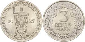 Gedenkausgaben  3 Reichsmark 1925 A ... 