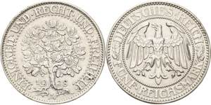 Gedenkausgaben  5 Reichsmark 1928 A Eichbaum ... 