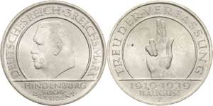 Gedenkausgaben  3 Reichsmark 1929 F ... 
