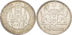 Ausgaben des Freistaates  5 Gulden 1923.  ... 