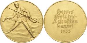 Drittes Reich  Vergoldete Bronzegussmedaille ... 