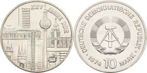 Gedenkmünzen  10 Mark 1974. Städtemotiv  ... 