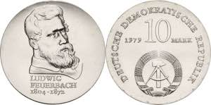 Gedenkmünzen  10 Mark 1979. Feuerbach  ... 