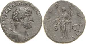Kaiserzeit Hadrian 117-138 As 121/122, Rom ... 