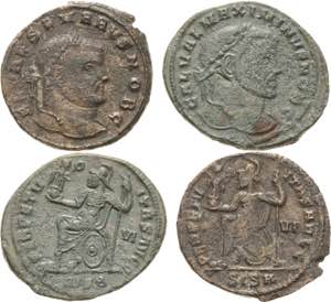 Römische Münzen Lot-2 Stück Severus II. - ... 