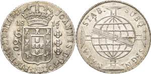 Brasilien Maria I. 1777-1816 960 Reis 1816, ... 