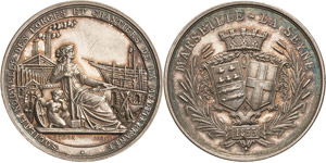 Schifffahrt Anlässe  Silbermedaille 1855 ... 