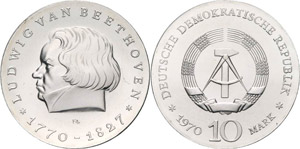 Gedenkmünzen  10 Mark 1970. Beethoven  ... 