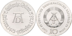 Gedenkmünzen  10 Mark 1971. Dürer  Jaeger ... 