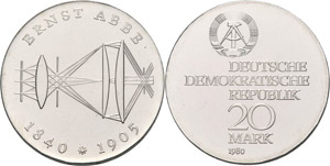 Gedenkmünzen  20 Mark 1980. Abbé  Jaeger ... 