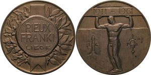 Belgien-Medaillen  Bronzemedaille 1961 (L. ... 