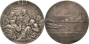 Malta  Versilberte Bronzemedaille 1913. Auf ... 