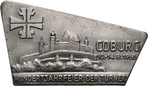 Coburg  Metallabzeichen 1960. 100-Jahrfeier ... 