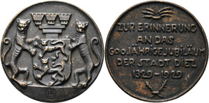 Diez  Bronzegußmedaille 1929. ... 