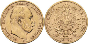 Preußen Wilhelm I. 1861-1888 10 Mark 1873 B ... 